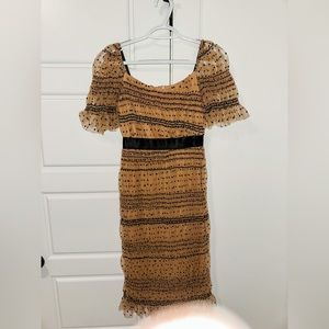 Dee Dee Midi Dress- Brown & Black